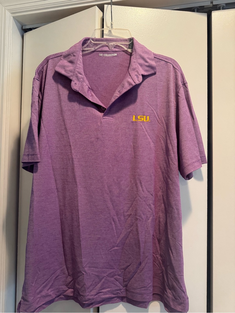 LSU Purple Men's Polo Shirt with Embroidered Logo